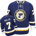 St. Louis Blues #7 Joe Mullen Premier Navy Blue Third NHL Jersey