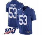 New York Giants #53 Oshane Ximines Royal Blue Team Color Vapor Untouchable Limited Player 100th Season Football Jersey