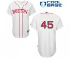 Boston Red Sox #45 Pedro Martinez Authentic White New Cool Base Baseball Jersey