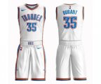 Oklahoma City Thunder #35 Kevin Durant Authentic White Basketball Suit Jersey - Association Edition