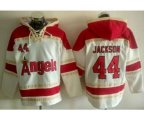 Los Angeles Angels Of Anaheim #44 Reggie Jackson White Sawyer Hooded Sweatshirt Baseball Hoodie
