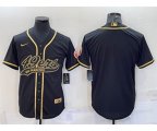 San Francisco 49ers Blank Black Gold With Patch Cool Base Stitched Baseball Jerse