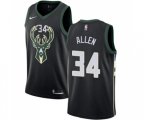 Milwaukee Bucks #34 Ray Allen Authentic Black Alternate NBA Jersey - Statement Edition