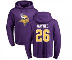 Minnesota Vikings #26 Trae Waynes Purple Name & Number Logo Pullover Hoodie