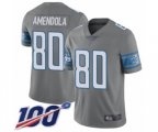 Detroit Lions #80 Danny Amendola Limited Steel Rush Vapor Untouchable 100th Season Football Jersey
