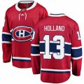 Montreal Canadiens #13 Peter Holland Authentic Red Home Fanatics Branded Breakaway NHL Jersey