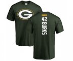 Green Bay Packers #42 Oren Burks Green Backer T-Shirt
