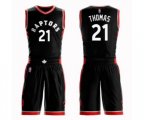 Toronto Raptors #21 Matt Thomas Swingman Black Basketball Suit Jersey Statement Edition