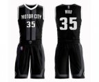 Detroit Pistons #35 Christian Wood Swingman Black Basketball Suit Jersey - City Edition