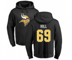Minnesota Vikings #69 Rashod Hill Black Name & Number Logo Pullover Hoodie