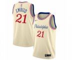 Philadelphia 76ers #21 Joel Embiid Swingman Cream Basketball Jersey - 2019-20 City Edition