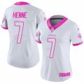 Women Jacksonville Jaguars #7 Chad Henne Limited White Pink Rush Fashion NFL Jersey