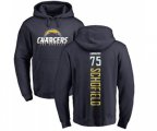 Los Angeles Chargers #75 Michael Schofield Navy Blue Backer Pullover Hoodie