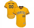 Pittsburgh Pirates Customized Gold Alternate Flex Base Authentic Collection Baseball Jersey