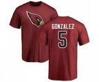 Arizona Cardinals #5 Zane Gonzalez Maroon Name & Number Logo T-Shirt