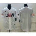 USA Baseball 2023 White World Baseball Blank Classic Replica Stitched Jerseys