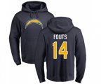 Los Angeles Chargers #14 Dan Fouts Navy Blue Name & Number Logo Pullover Hoodie