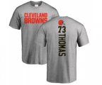Cleveland Browns #73 Joe Thomas Ash Backer T-Shirt
