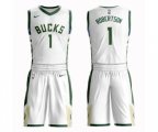 Milwaukee Bucks #1 Oscar Robertson Authentic White Basketball Suit Jersey - Association Edition