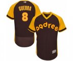 San Diego Padres #8 Javy Guerra Brown Alternate Cooperstown Authentic Collection Flex Base Baseball Player Jersey