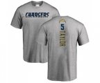 Los Angeles Chargers #5 Tyrod Taylor Ash Backer T-Shirt