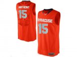 Men's Syracuse Orange Camerlo Anthony #15 College Authentic Basketball Jersey - Orange