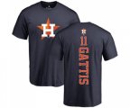 Houston Astros #11 Evan Gattis Navy Blue Backer T-Shirt