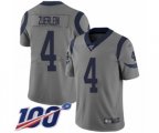 Los Angeles Rams #4 Greg Zuerlein Limited Gray Inverted Legend 100th Season Football Jersey