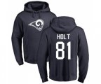 Los Angeles Rams #81 Torry Holt Navy Blue Name & Number Logo Pullover Hoodie