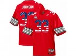 2016 US Flag Fashion Scarlet & Grey Ohio State Buckeyes Pete Johnson #33 College Football Throwback Jersey - Scarlet