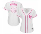 Women's New York Mets #45 Tug McGraw Authentic White Fashion Cool Base Baseball Jersey