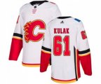 Calgary Flames #61 Brett Kulak Authentic White Away Hockey Jersey