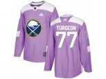 Adidas Buffalo Sabres #77 Pierre Turgeon Purple Authentic Fights Cancer Stitched NHL Jersey