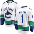 Vancouver Canucks #1 Kirk Mclean Fanatics Branded White Away Breakaway NHL Jersey