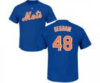 New York Mets #48 Jacob DeGrom Replica Blue Home Cool Base Baseball T-Shirt