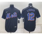 New York Mets #12 Francisco Lindor Black Stitched MLB Cool Base Nike Jersey