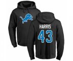 Detroit Lions #43 Will Harris Black Name & Number Logo Pullover Hoodie