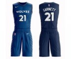 Minnesota Timberwolves #21 Kevin Garnett Swingman Blue Basketball Suit Jersey