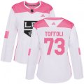 Women's Los Angeles Kings #73 Tyler Toffoli Authentic White Pink Fashion NHL Jersey