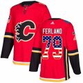 Calgary Flames #79 Michael Ferland Authentic Red USA Flag Fashion NHL Jersey