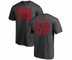 New York Giants #58 Tae Davis Ash One Color T-Shirt