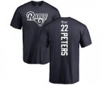 Los Angeles Rams #22 Marcus Peters Navy Blue Backer T-Shirt