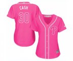 Women's Philadelphia Phillies #30 Dave Cash Authentic Pink Fashion Cool Base Baseball Jersey