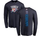 Oklahoma City Thunder #11 Detlef Schrempf Navy Blue Backer Long Sleeve T-Shirt