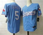 Texas Rangers #5 Corey Seager Light Blue Stitched MLB Cool Base Nike Jersey