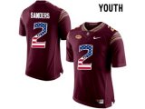 2016 US Flag Fashion-2016 Youth Florida State Seminoles Deion Sanders #2 College Football Limited Jersey - Red