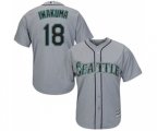 Seattle Mariners #18 Hisashi Iwakuma Replica Grey Road Cool Base Baseball Jersey