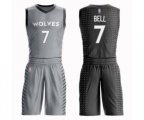 Minnesota Timberwolves #7 Jordan Bell Swingman Gray Basketball Suit Jersey - City Edition