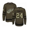 Detroit Red Wings #24 Antti Tuomisto Authentic Green Salute to Service Hockey Jersey