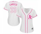 Women's Oakland Athletics #33 Jose Canseco Replica White Fashion Cool Base Baseball Jersey